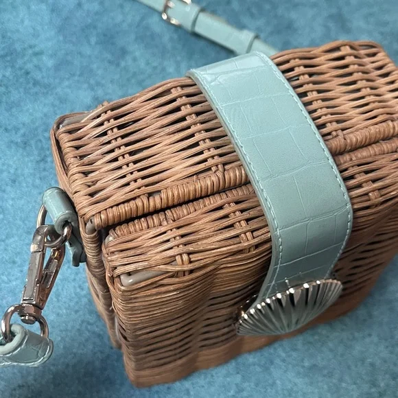 Top Shop Woven Wood Bag - Picture 8 of 11